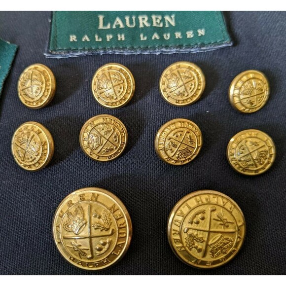 Ralph Lauren POLO CREST Metal Gold 15mm 20mm Blazer Jacket Replacement Buttons - Picture 1 of 6